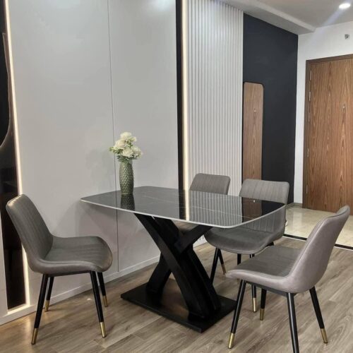 Bàn Ăn Mặt Đá Nhập Khẩu 4 Ghế Loft – Z151