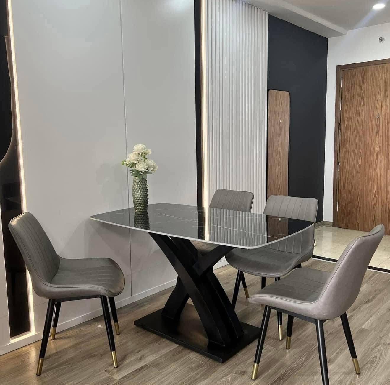 Bàn Ăn Mặt Đá Nhập Khẩu 4 Ghế Loft – Z151