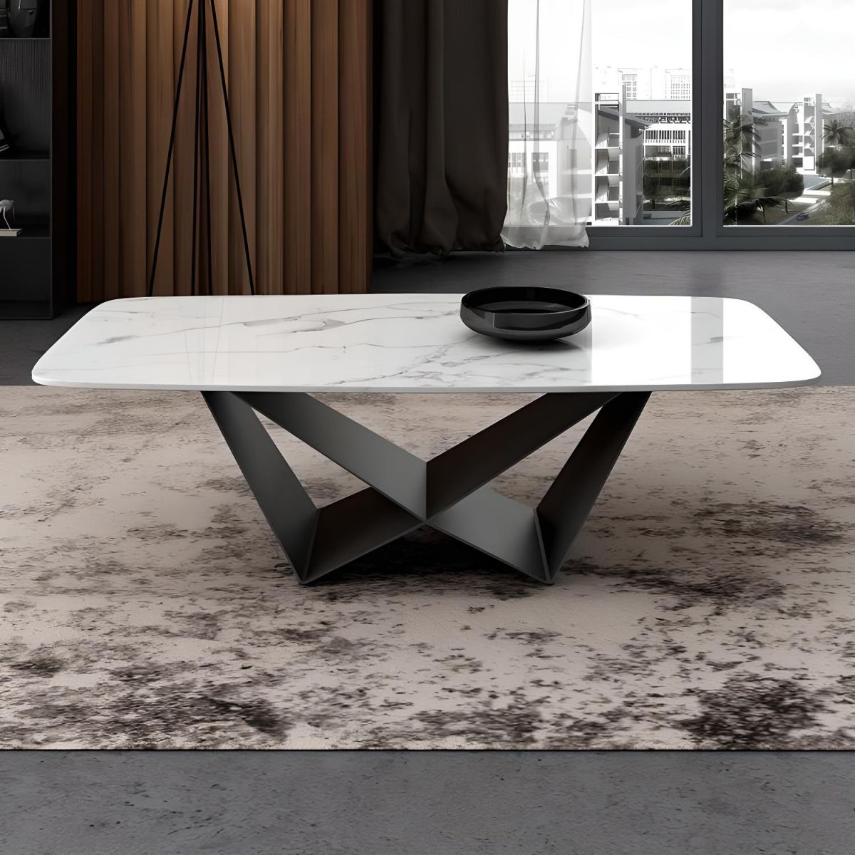 Bàn Sofa Mặt Đá Chân Chữ W – BT75