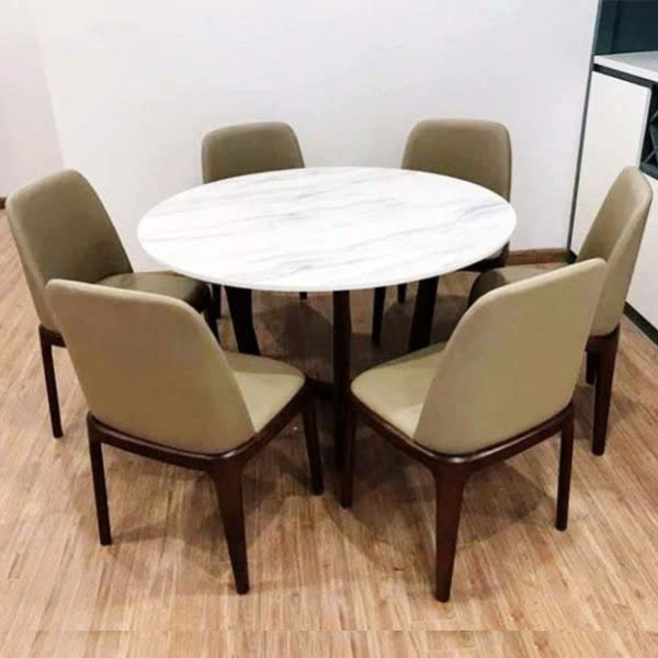 Bàn Ăn Hình Tròn Mặt Đá  6 Ghế – Z81