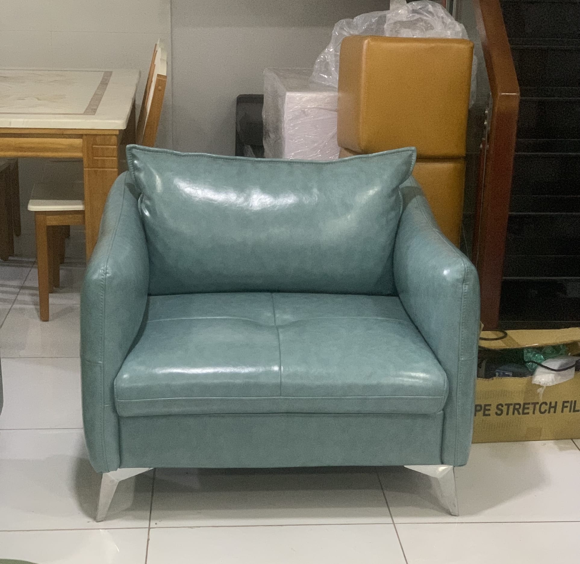 Sofa đơn thanh lý màu xanh