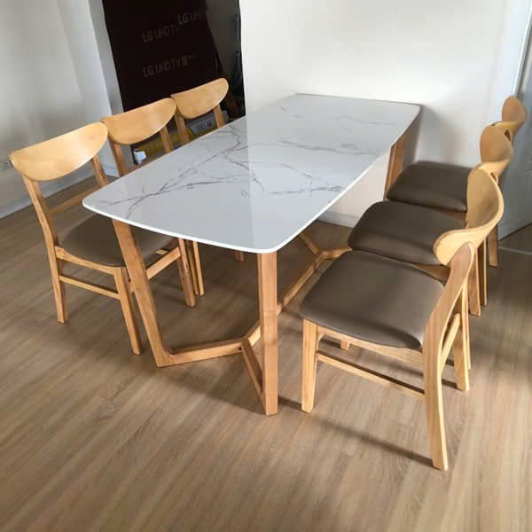 Bàn Ăn 6 Ghế Gỗ Cao Su – Z51