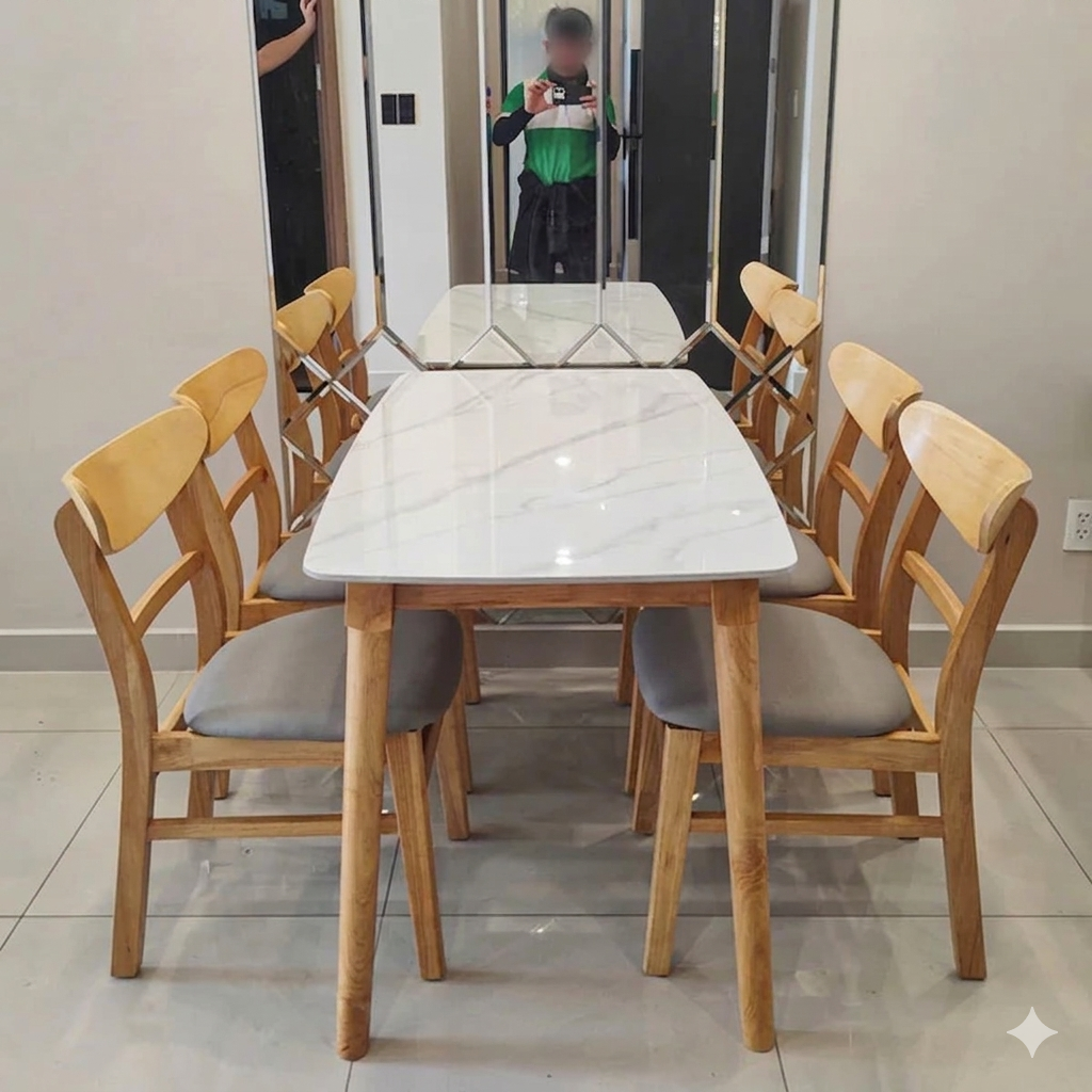 Bàn Ăn 4 Ghế Gỗ – Z141