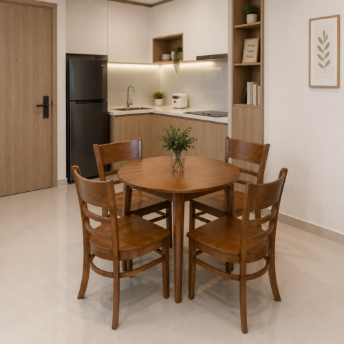BỘ BÀN ĂN 4 GHẾ GỖ – Z39