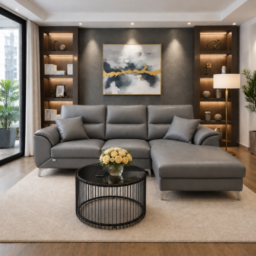 Sofa Góc Da Cao Cấp Hàn Quốc – A04