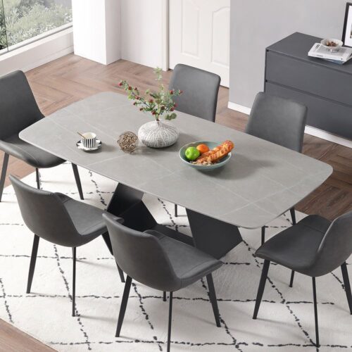 Bộ Bàn Ăn Gia Đình Mặt Đá Ceramic – Z136