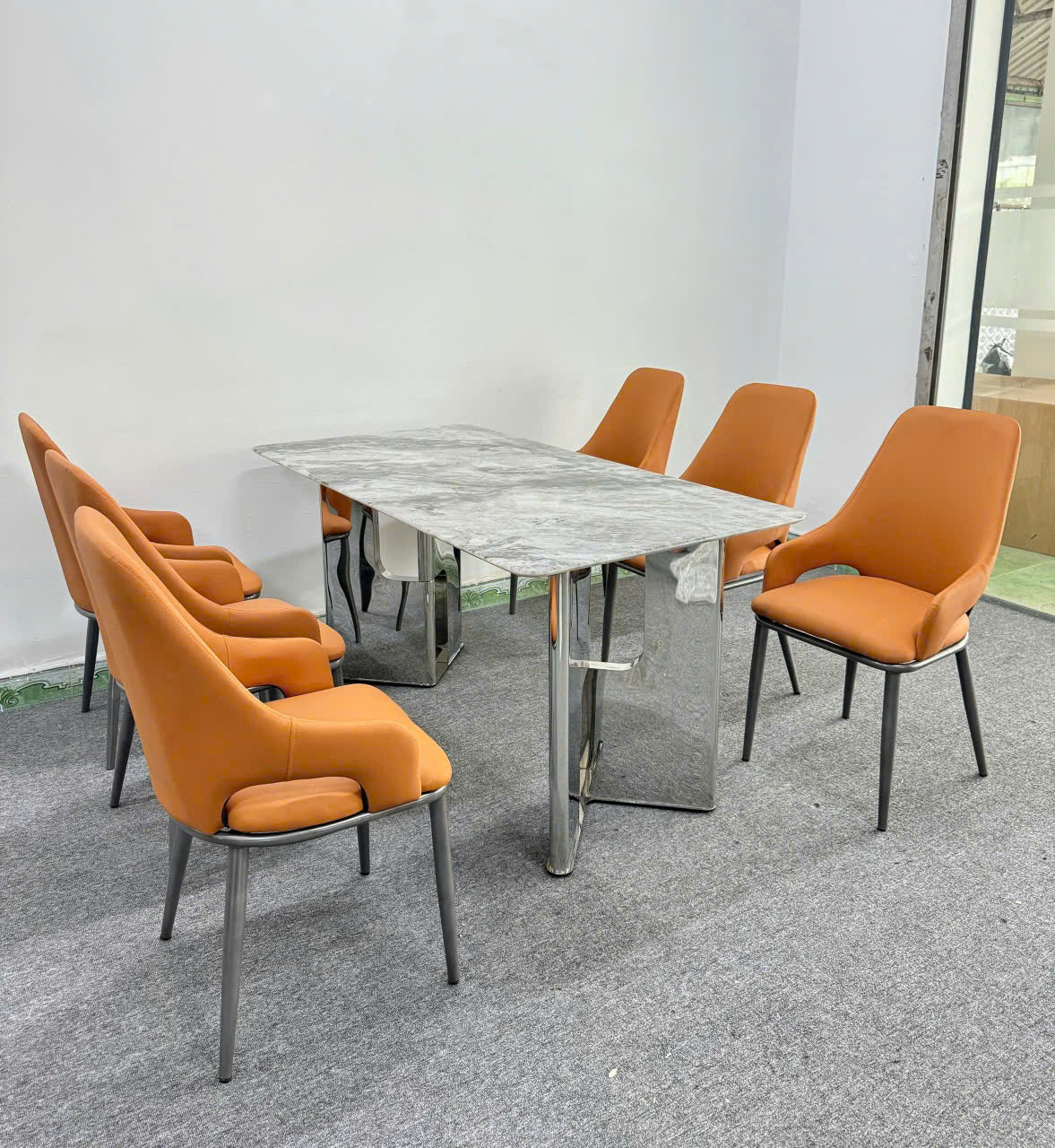Bộ Bàn Ăn Mặt Đá 6 Ghế Nhập Khẩu – Z135