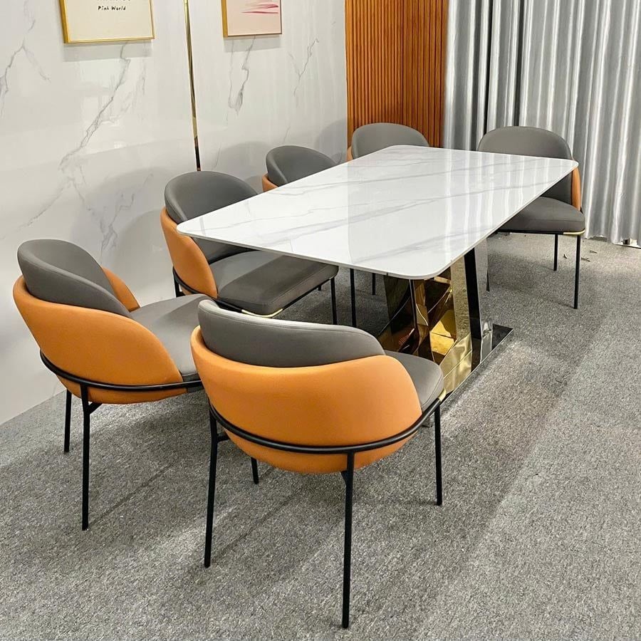 Bàn Ăn Mặt Đá Zigzac + Ghế Minotti – Z83