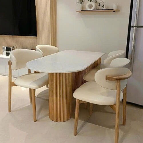 Bộ Bàn Ăn Mặt Đá 4 ghế Oleandro – Z14