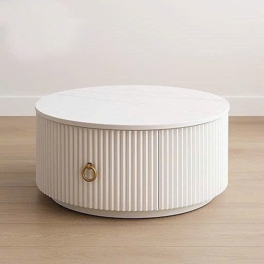 Bàn Sofa Tròn Mặt Đá Trắng Cao Cấp – BT05