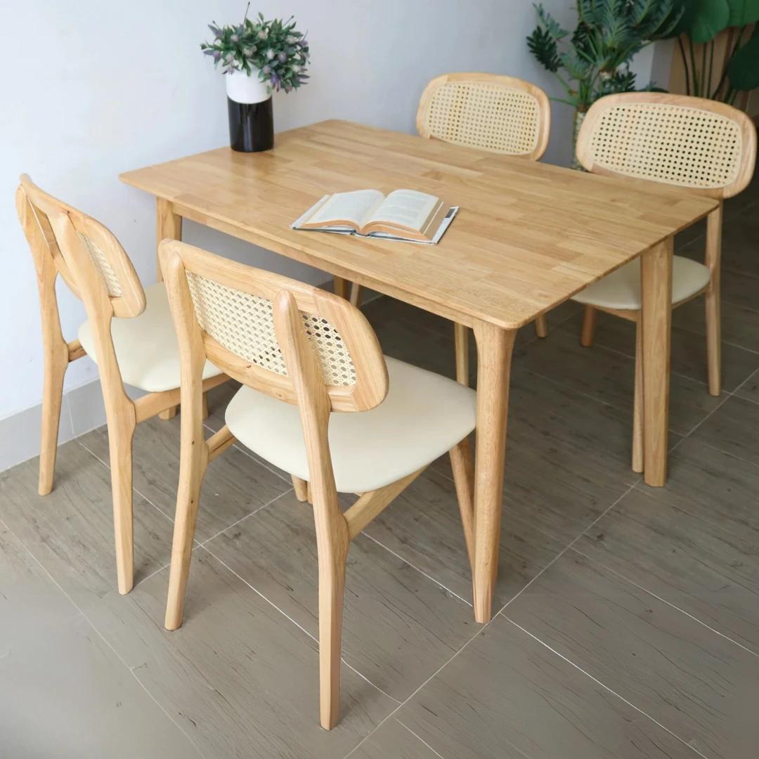 Bộ Bàn Ăn Cơm 4 Ghế Tựa Mây – Z25