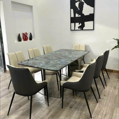 Bộ Bàn Ăn 8 Ghế Mặt Đá Sang Trọng – Z124