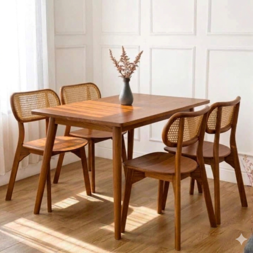 Bộ Bàn Ăn 4 Ghế Gỗ Cao Su Đẹp – Z21