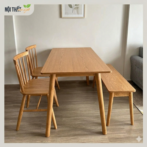 Bộ Bàn Ăn 2 Ghế Kết Hợp Ghế Băng – Z20