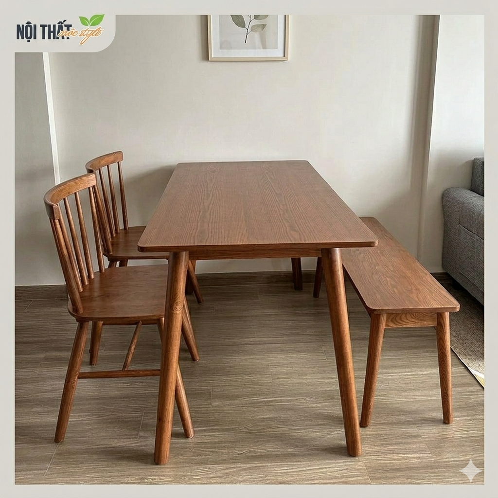 Bộ Bàn Ăn 2 Ghế Kết Hợp Ghế Băng – Z20