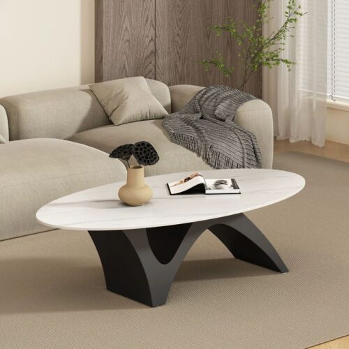 Bàn Sofa Mặt Đá Hình Oval – BT01
