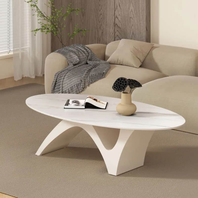 Bàn Sofa Mặt Đá Hình Oval – BT01