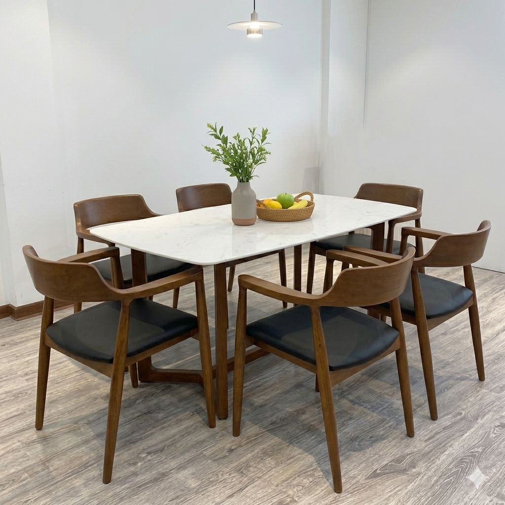 Bộ Bàn Ăn Mặt Đá 6 Ghế – Z17
