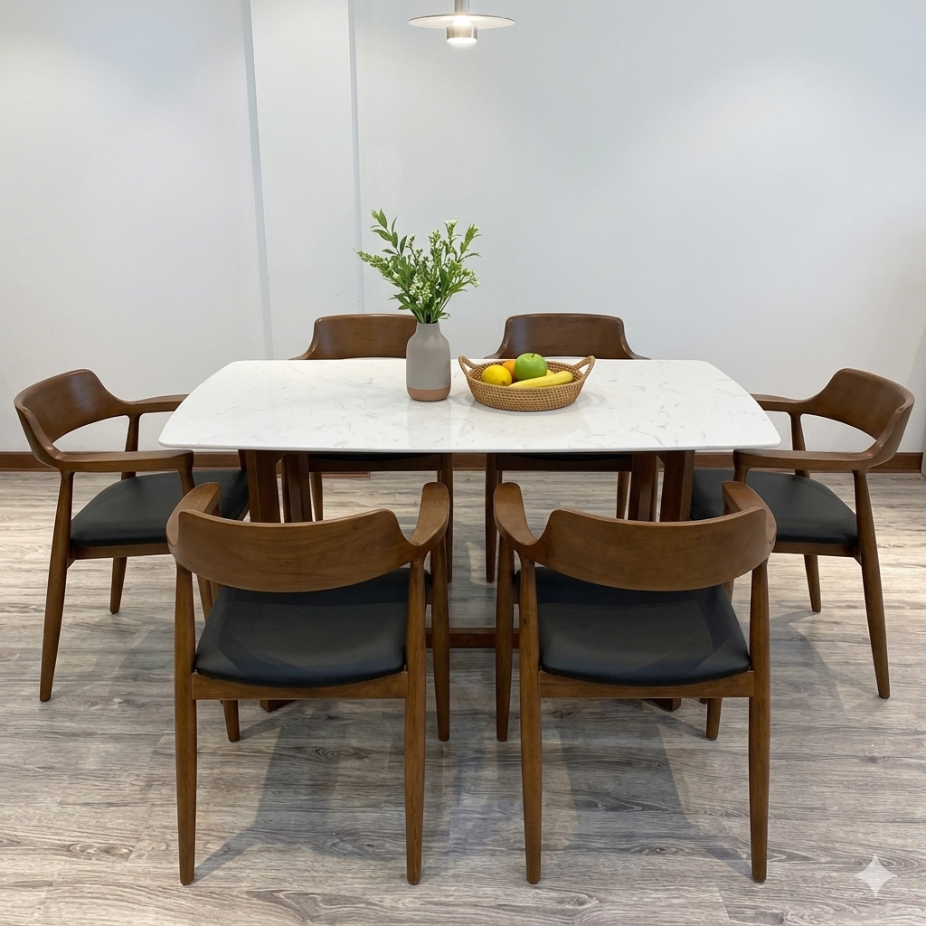 Bộ Bàn Ăn Mặt Đá 6 Ghế – Z17
