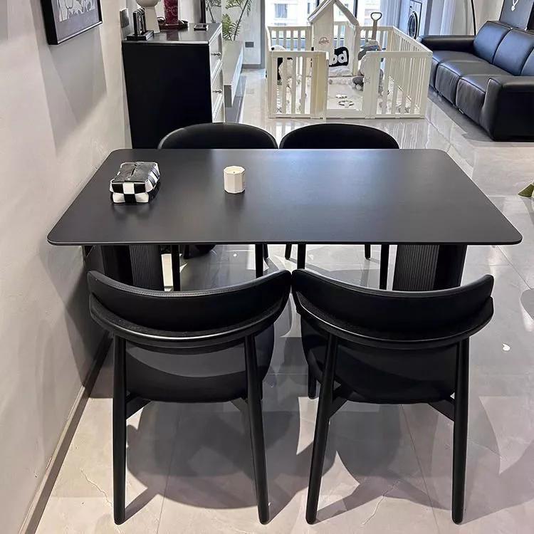Bộ Bàn Ăn 4 Ghế Sơn Đen Hiện Đại – Z166