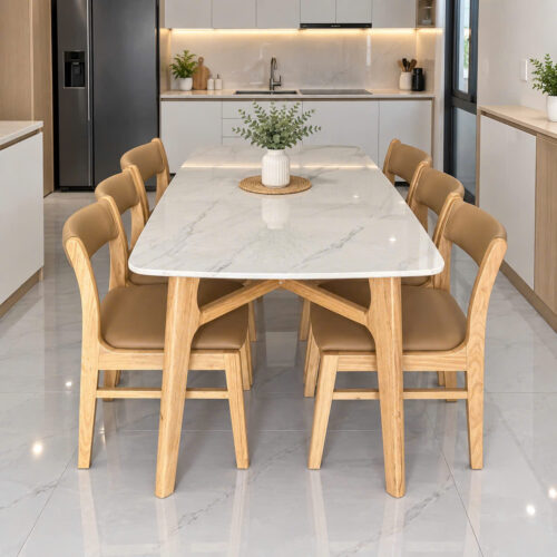 Bộ Bàn Ăn 6 Ghế Gỗ Cao Su – Z120