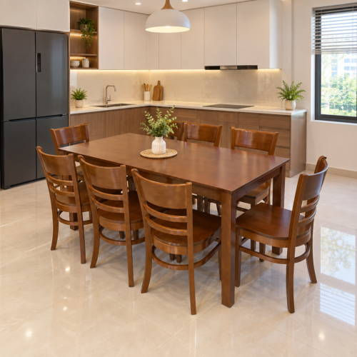 Bộ Bàn Ăn Gỗ 8 Ghế Giá Rẻ – Z123